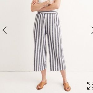 Madewell Huston Crop Culotte Pants in Stripe